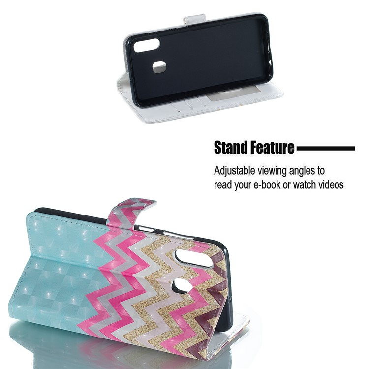 Light Spot Decor Patterned Embossed Leather Wallet Case for Samsung Galaxy A20/A30 - Twill-5