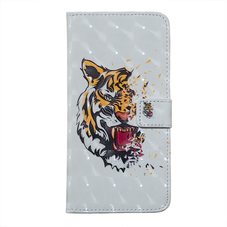 Light Spot Decor Patterned Embossed Leather Wallet Case for Samsung Galaxy A20/A30 - Tiger-2