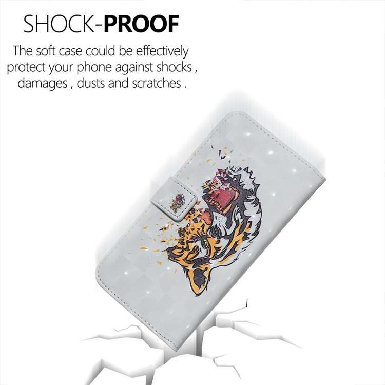 Light Spot Decor Patterned Embossed Leather Wallet Case for Samsung Galaxy A20/A30 - Tiger-6