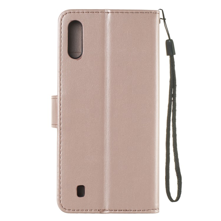 Solid Color Leather Wallet Stand Phone Case Cover for Samsung Galaxy A10 / M10 - Rose Gold-3