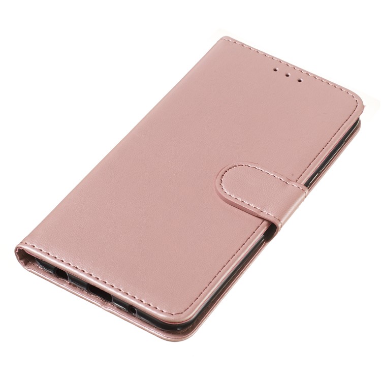 Solid Color Leather Wallet Stand Phone Case Cover for Samsung Galaxy A10 / M10 - Rose Gold-5