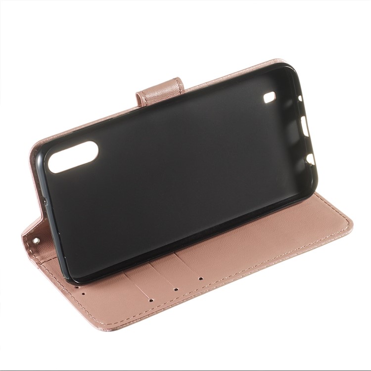 Solid Color Leather Wallet Stand Phone Case Cover for Samsung Galaxy A10 / M10 - Rose Gold-6