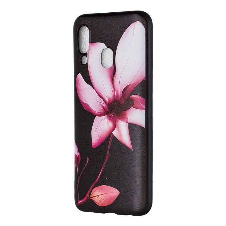 Embossment Patterned TPU Case Accessory for Samsung Galaxy A40 - Pretty Flower-2