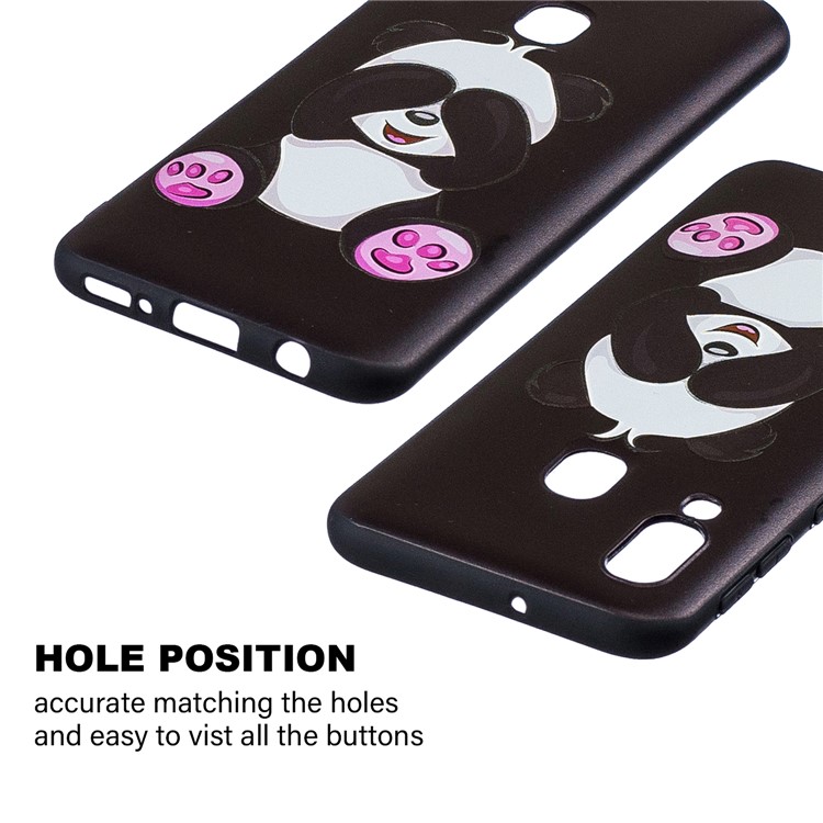 Embossment Patterned TPU Case Accessory for Samsung Galaxy A40 - Cute Panda-3