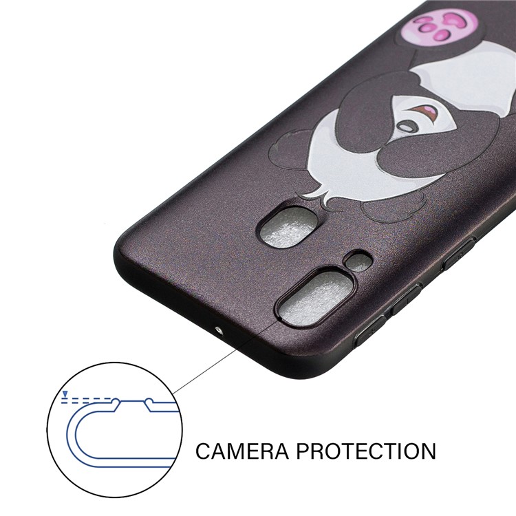 Embossment Patterned TPU Case Accessory for Samsung Galaxy A40 - Cute Panda-4