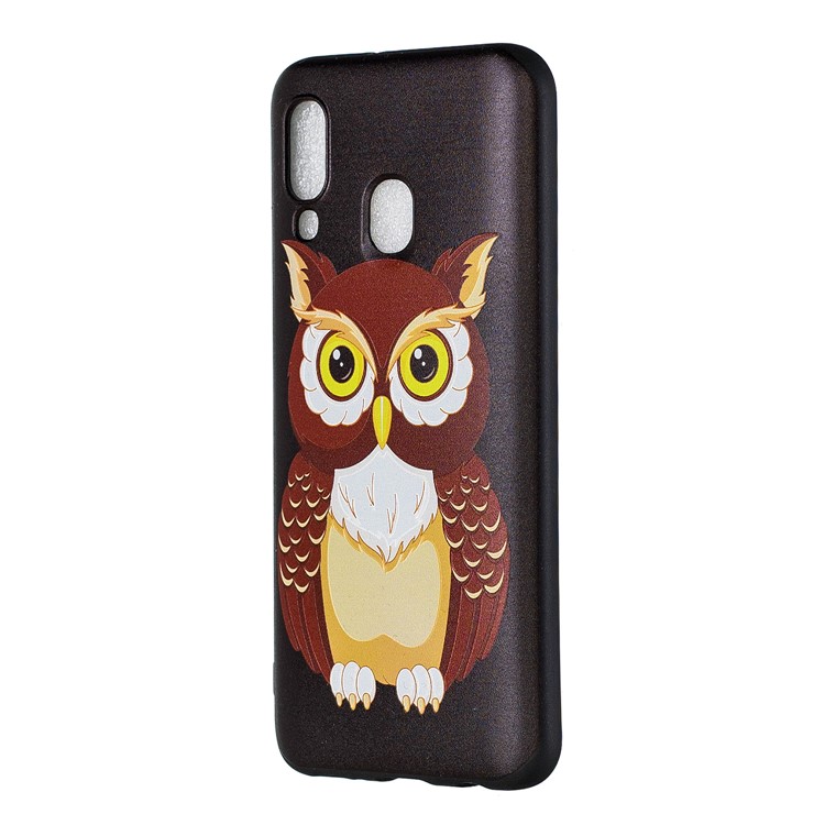 Geprägtes TPU-Etui-Zubehör Für Samsung Galaxy A40 - Schöne Eule-2