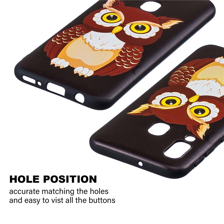Geprägtes TPU-Etui-Zubehör Für Samsung Galaxy A40 - Schöne Eule-3