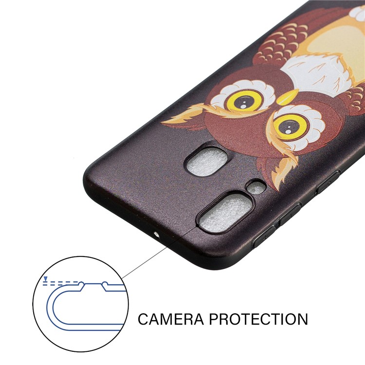 Geprägtes TPU-Etui-Zubehör Für Samsung Galaxy A40 - Schöne Eule-4