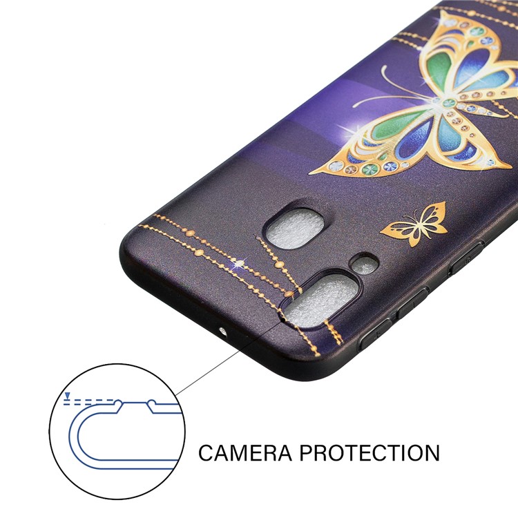 Geprägtes TPU-Etui-Zubehör Für Samsung Galaxy A40 - Diamante Schmetterling-4