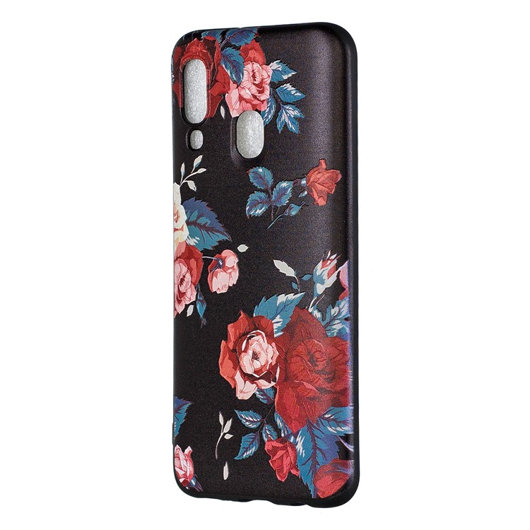 Geprägtes TPU-Etui-Zubehör Für Samsung Galaxy A40 - Rosen-2