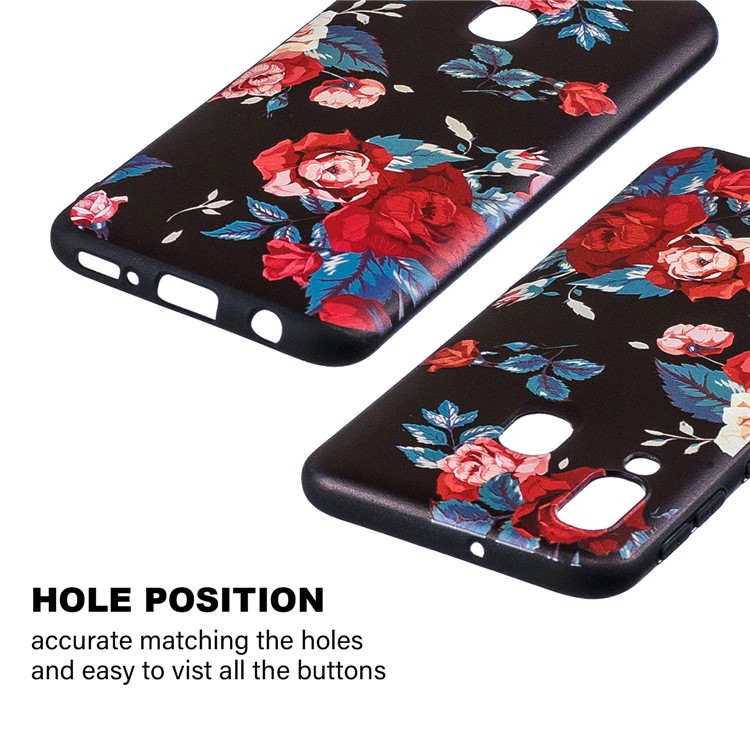 Geprägtes TPU-Etui-Zubehör Für Samsung Galaxy A40 - Rosen-3