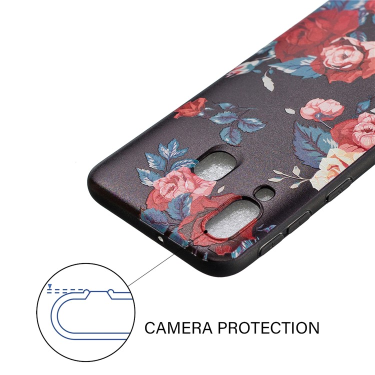 Geprägtes TPU-Etui-Zubehör Für Samsung Galaxy A40 - Rosen-4