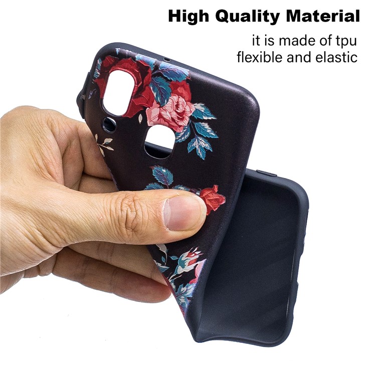 Geprägtes TPU-Etui-Zubehör Für Samsung Galaxy A40 - Rosen-5