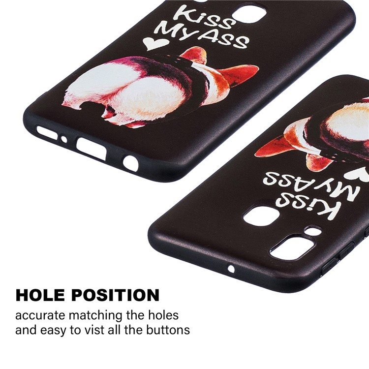 Embossment Patterned TPU Case Accessory for Samsung Galaxy A40 - Kiss My Ass-3