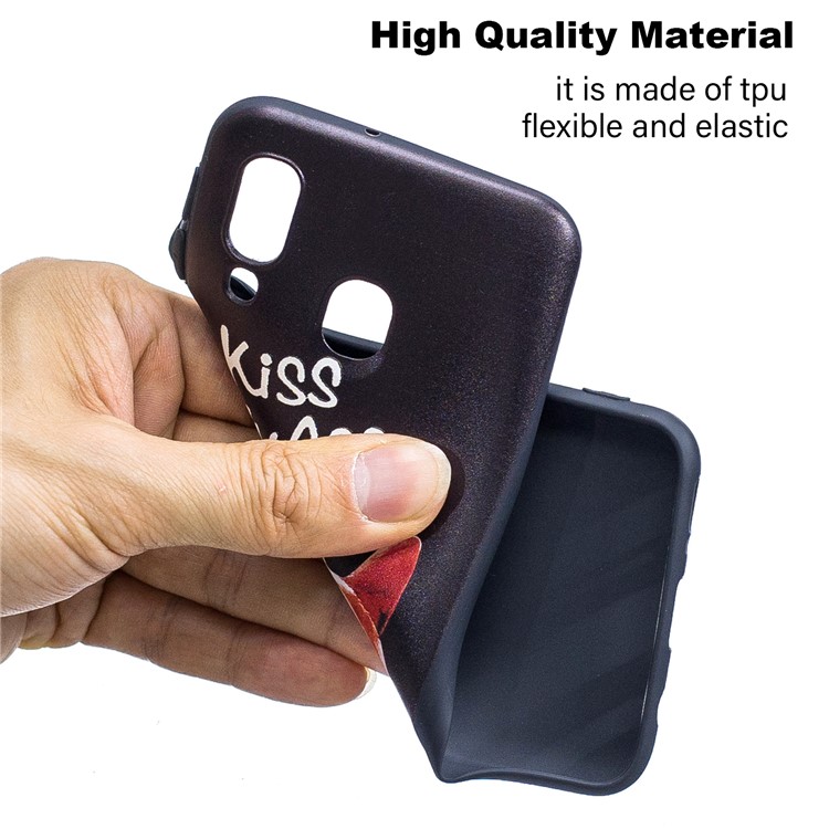 Embossment Patterned TPU Case Accessory for Samsung Galaxy A40 - Kiss My Ass-5