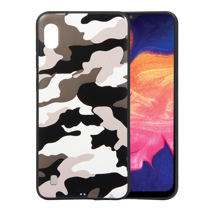 Camouflage Pattern TPU Soft Phone Cover for Samsung Galaxy A10 - White-1