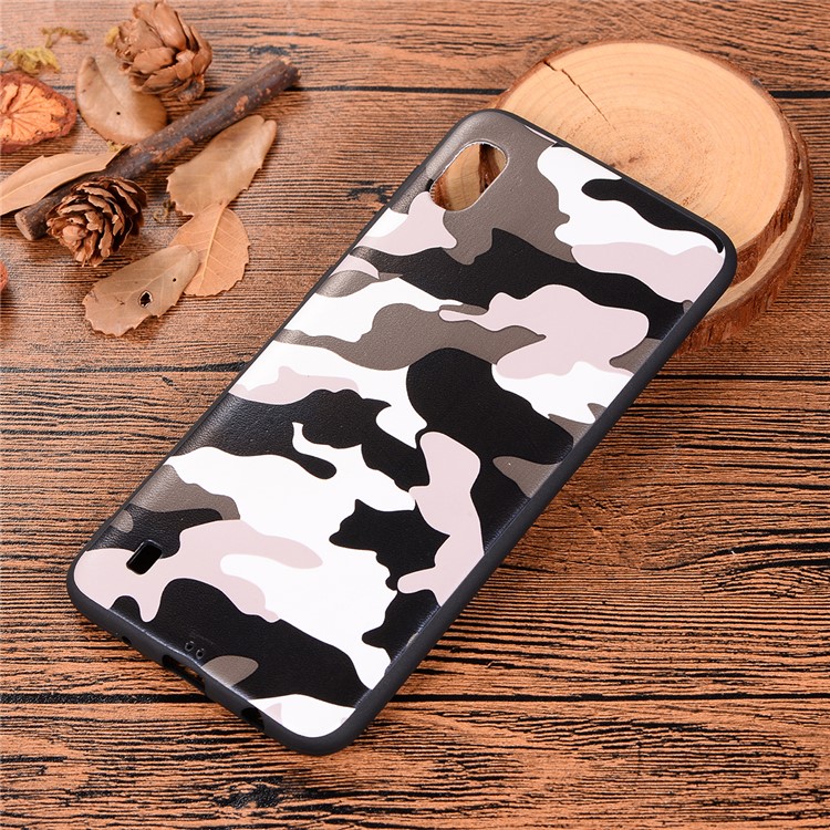 Camouflage Pattern TPU Soft Phone Cover for Samsung Galaxy A10 - White-6
