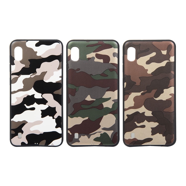 Camouflage Pattern TPU Soft Phone Cover for Samsung Galaxy A10 - White-7