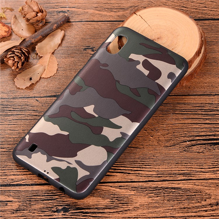 Camouflage Pattern TPU Soft Phone Cover for Samsung Galaxy A10 - Green-5