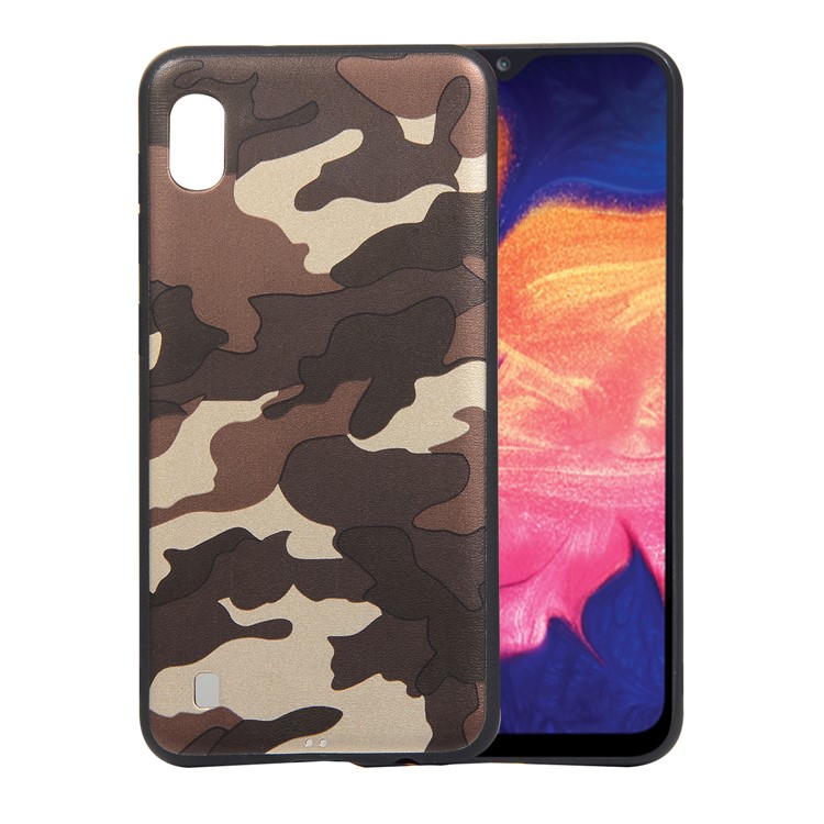 Camouflage Pattern TPU Soft Phone Cover for Samsung Galaxy A10 - Brown-1