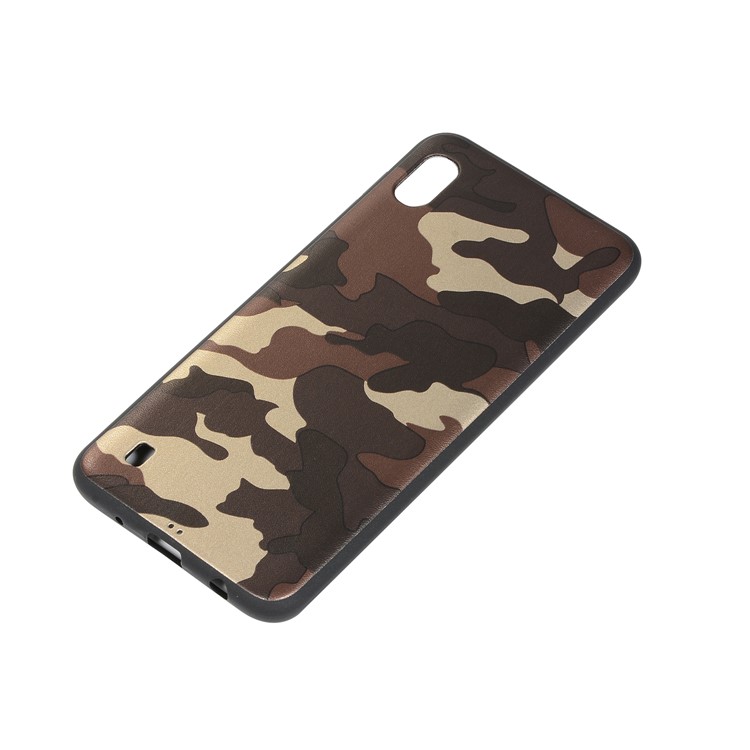 Camouflage Pattern TPU Soft Phone Cover for Samsung Galaxy A10 - Brown-3