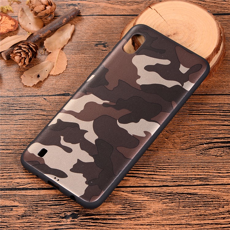 Camouflage Pattern TPU Soft Phone Cover for Samsung Galaxy A10 - Brown-5