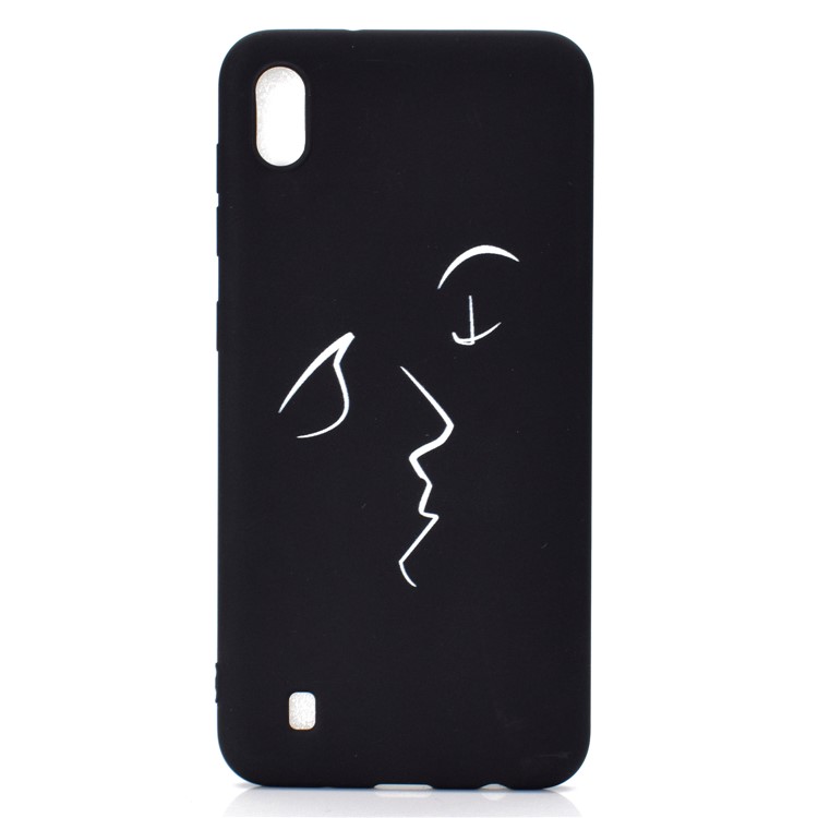 Matte Pattern Printing TPU Soft Mobile Cover for Samsung Galaxy A10 - Abstract Face-2