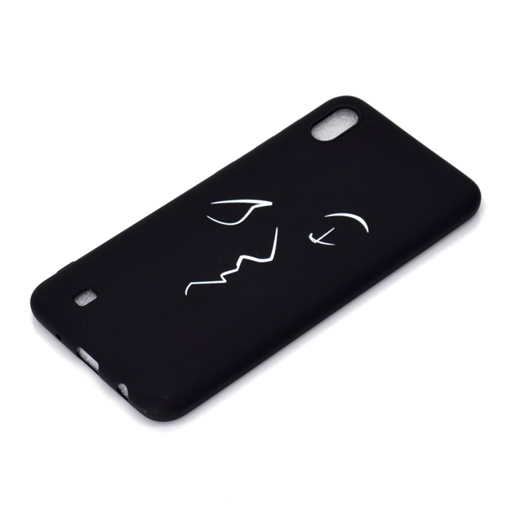 Matte Pattern Printing TPU Soft Mobile Cover for Samsung Galaxy A10 - Abstract Face-3