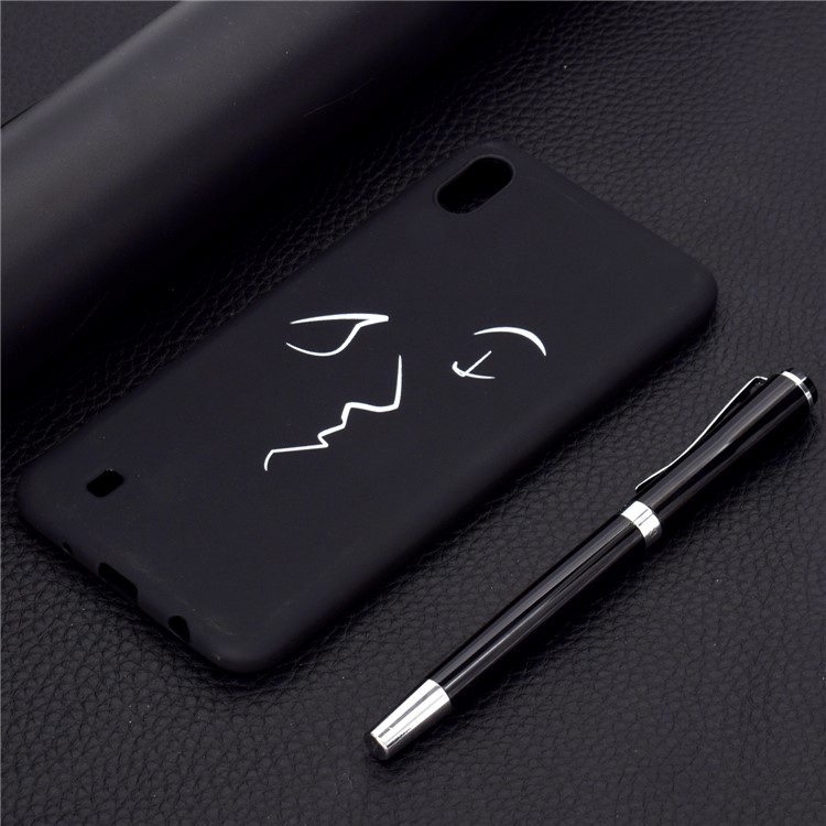 Matte Pattern Printing TPU Soft Mobile Cover for Samsung Galaxy A10 - Abstract Face-6