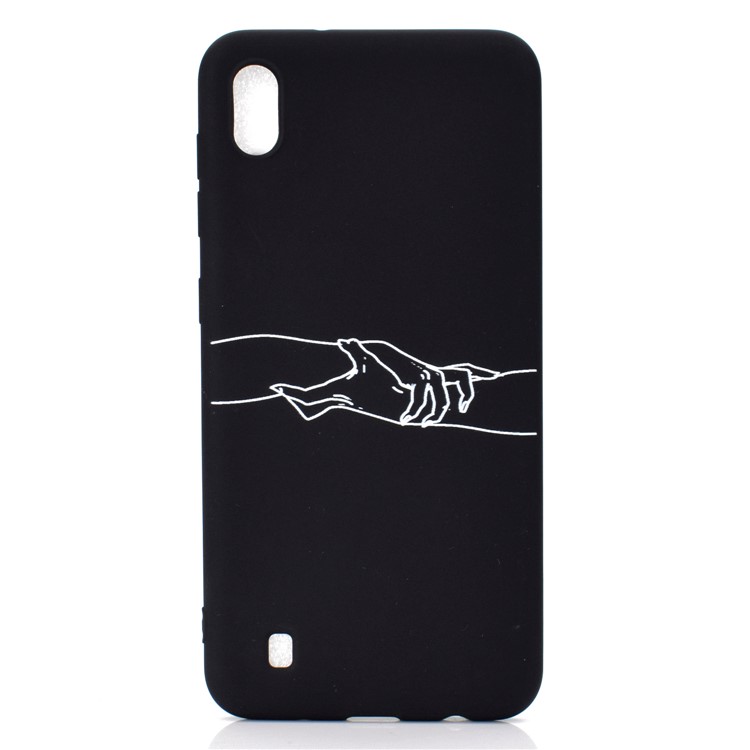 Matte Pattern Printing TPU Soft Mobile Cover for Samsung Galaxy A10 - Hands-2