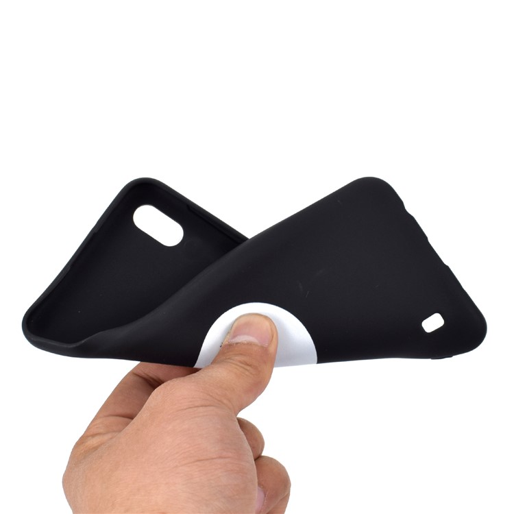 Matte Pattern Printing TPU Soft Mobile Cover for Samsung Galaxy A10 - Cat and Fish-5