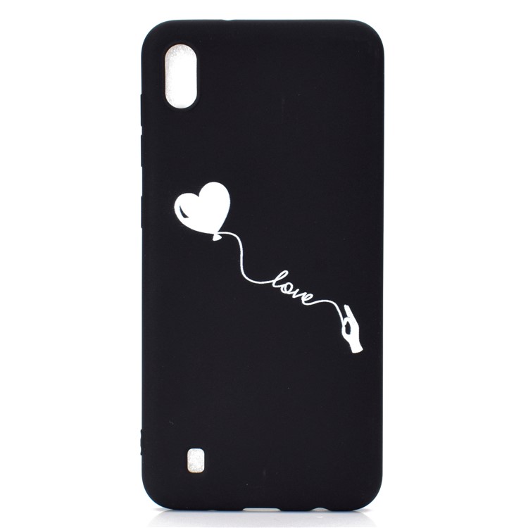 Matte Pattern Printing TPU Soft Mobile Cover for Samsung Galaxy A10 - Heart and Love-2