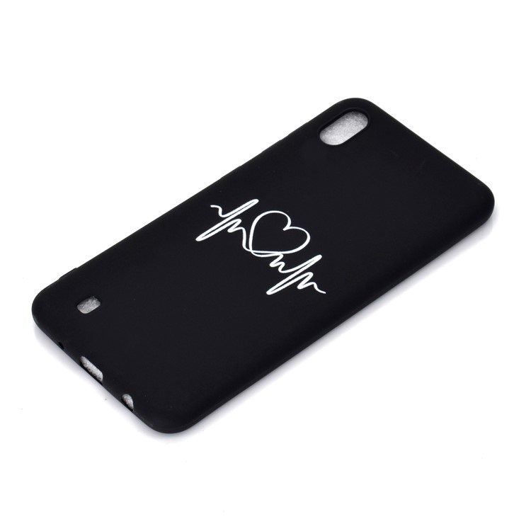 Matte Pattern Printing TPU Soft Mobile Cover for Samsung Galaxy A10 - Heart-3