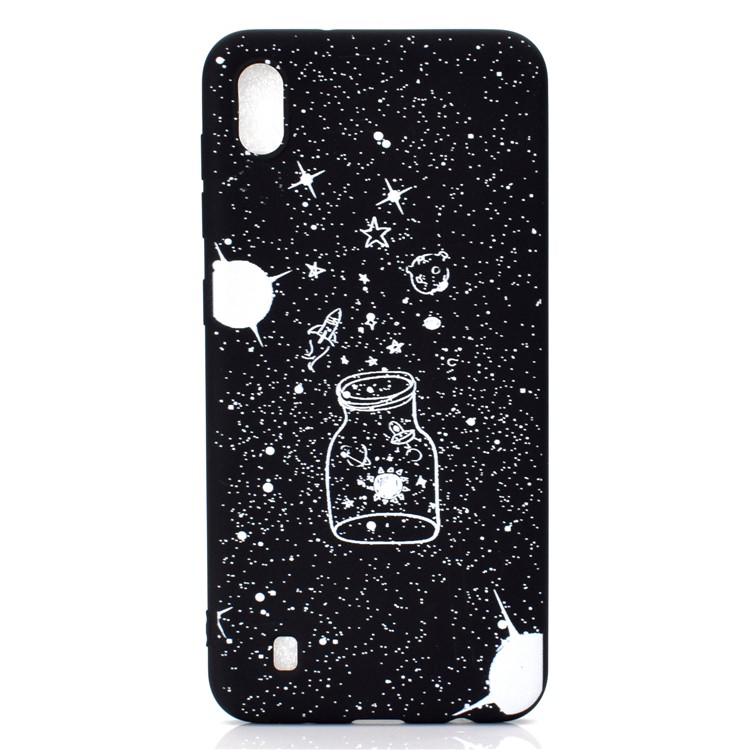 Matte Pattern Printing TPU Soft Mobile Cover for Samsung Galaxy A10 - Bottle-2