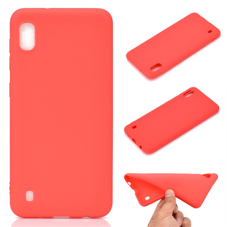 Soft Frosted TPU Phone Case for Samsung Galaxy A10 - Red-1