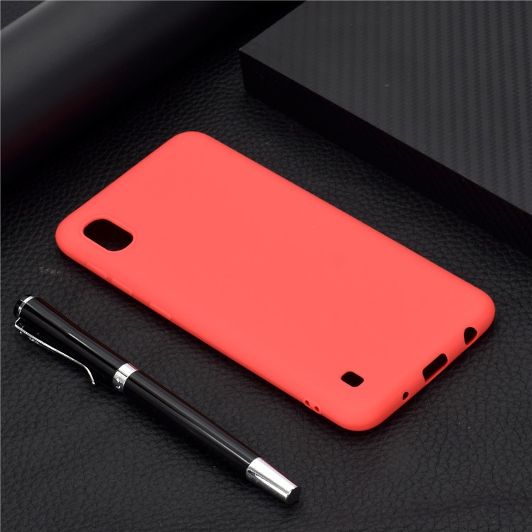Soft Frosted TPU Phone Case for Samsung Galaxy A10 - Red-6