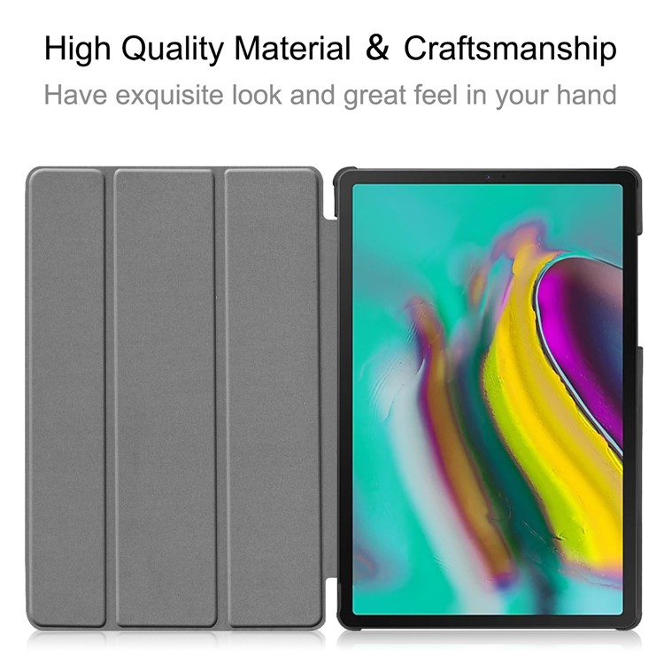 ENKAY Tri-fold Stand Leather Smart Cover for Samsung Galaxy Tab S5e T720 / T725 - White-9