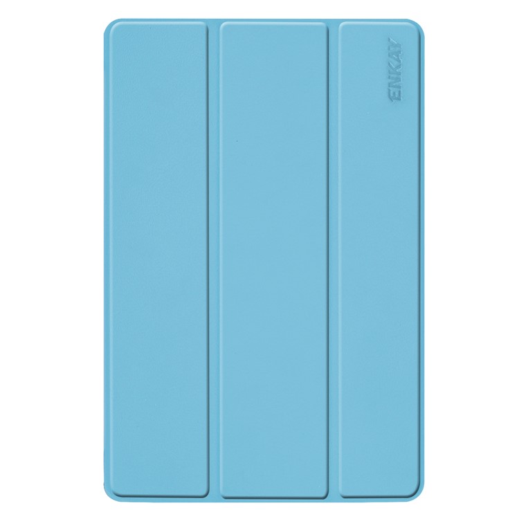 ENKAY Тройная Подставка Из Искусственной Кожи Для Samsung Galaxy Tab S5E T720 / T725 - Нежно Голубые-2