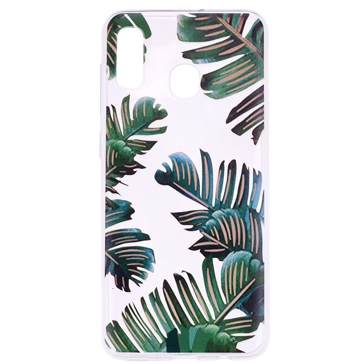 Pattern Printing TPU Case for Samsung Galaxy A30 / A20 - Leaves-2