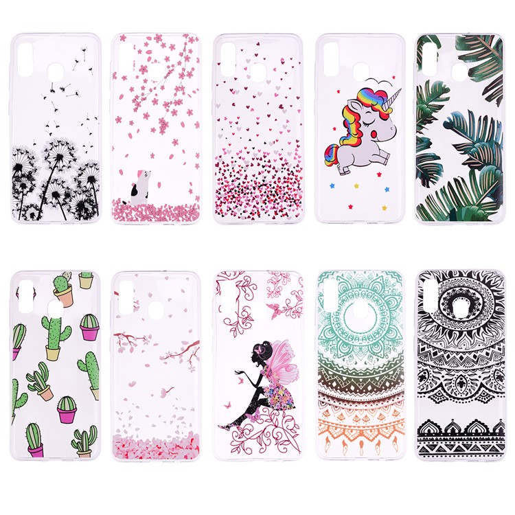 Pattern Printing TPU Case for Samsung Galaxy A40 - Cactus-6