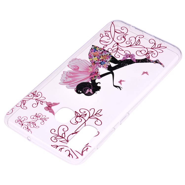 Pattern Printing TPU Case for Samsung Galaxy A40 - Flowered Beauty-4