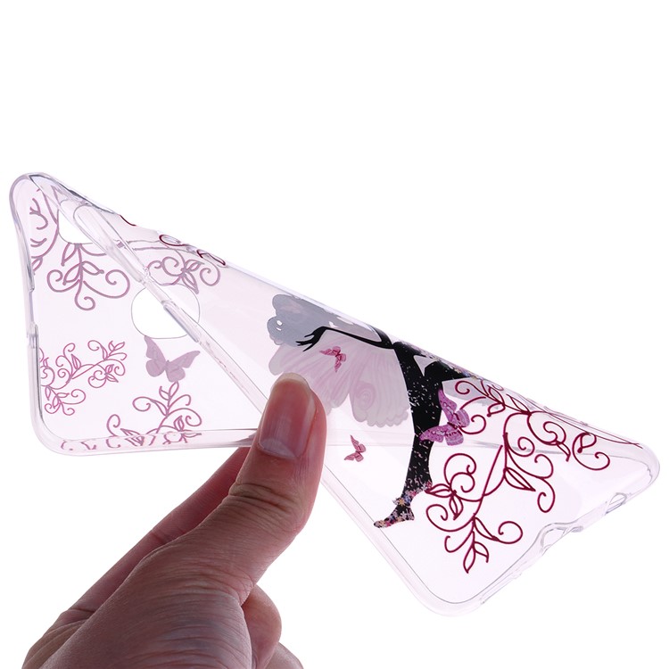 Pattern Printing TPU Case for Samsung Galaxy A40 - Flowered Beauty-5