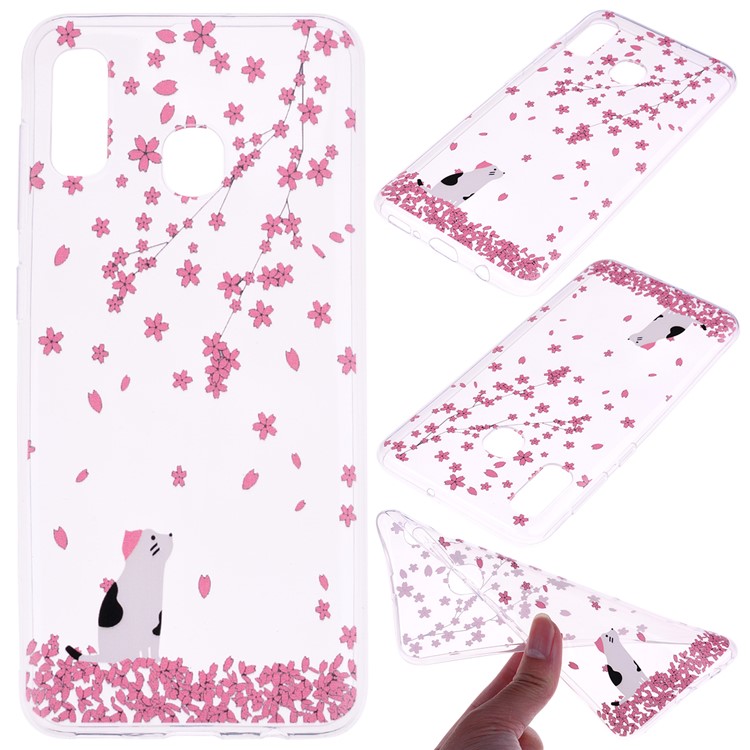 Pattern Printing TPU Case for Samsung Galaxy A40 - Vivid Flower-1