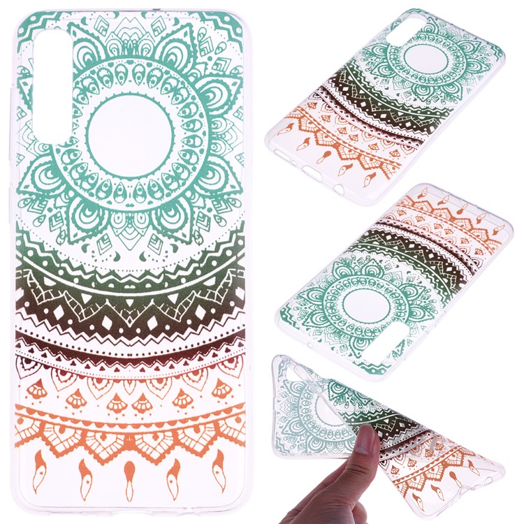 Pattern Printing TPU Case for Samsung Galaxy A70 - Colorful Flower-1
