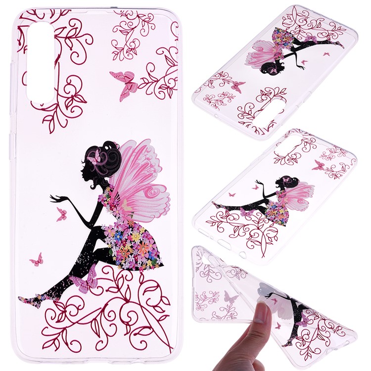 Pattern Printing TPU Case for Samsung Galaxy A70 - Flowered Beauty-1