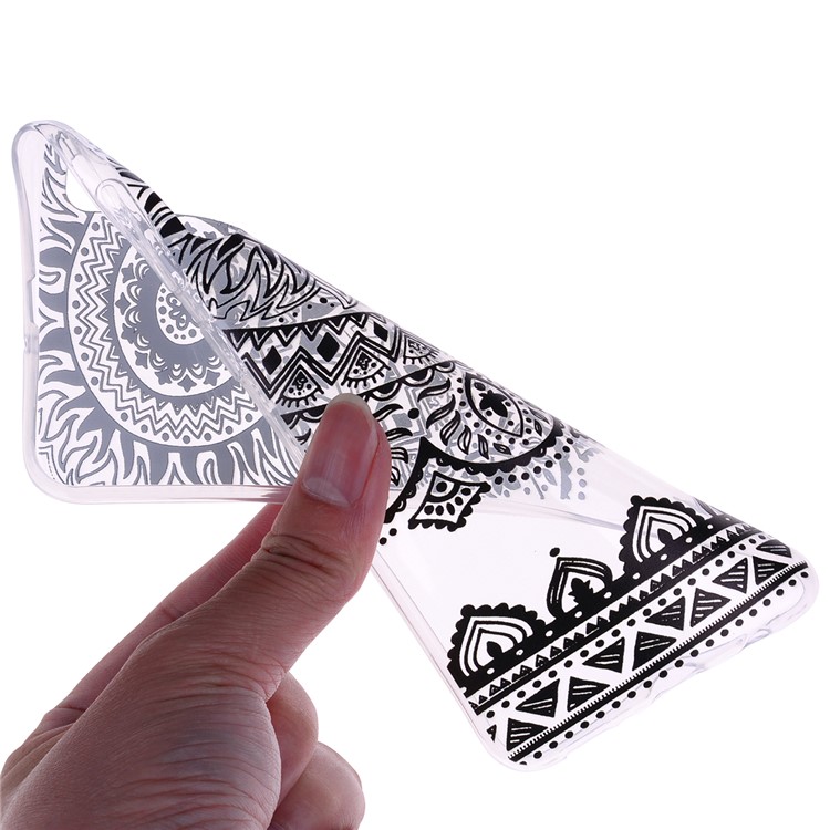 Pattern Printing TPU Case for Samsung Galaxy A70 - Black Flower-5