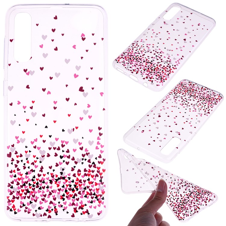 Pattern Printing TPU Case for Samsung Galaxy A70 - Hearts-1