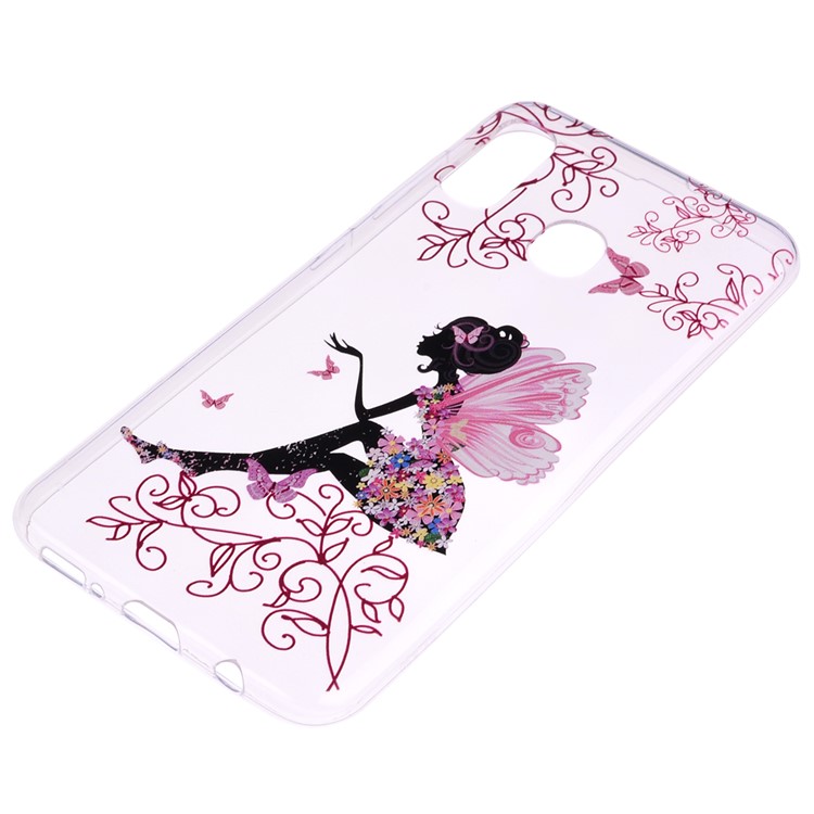 Pattern Printing TPU Case for Samsung Galaxy A20e - Flowered Beauty-3