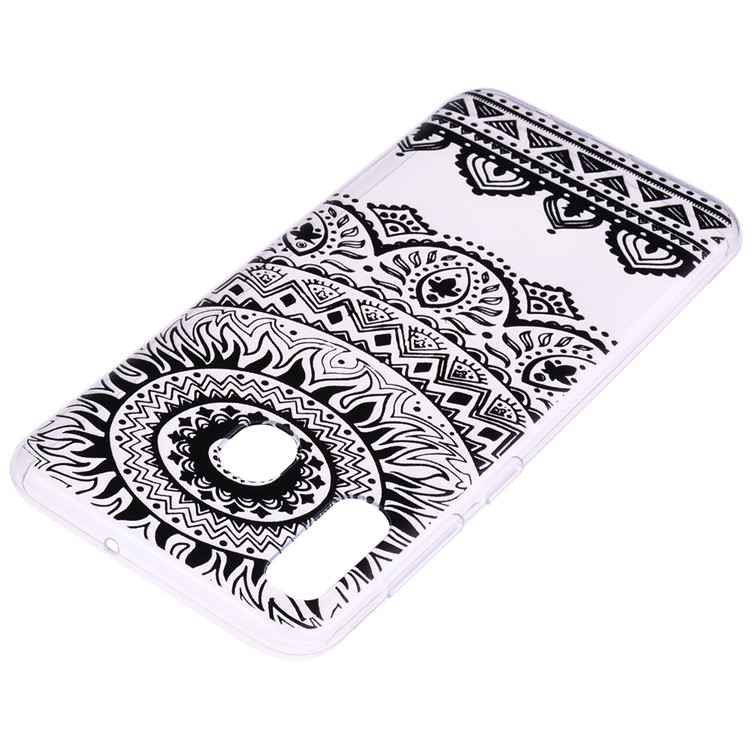 Pattern Printing TPU Case for Samsung Galaxy A20e - Black Flower-4