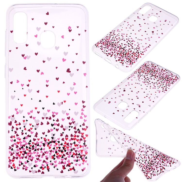 Pattern Printing TPU Case for Samsung Galaxy A20e - Hearts-1